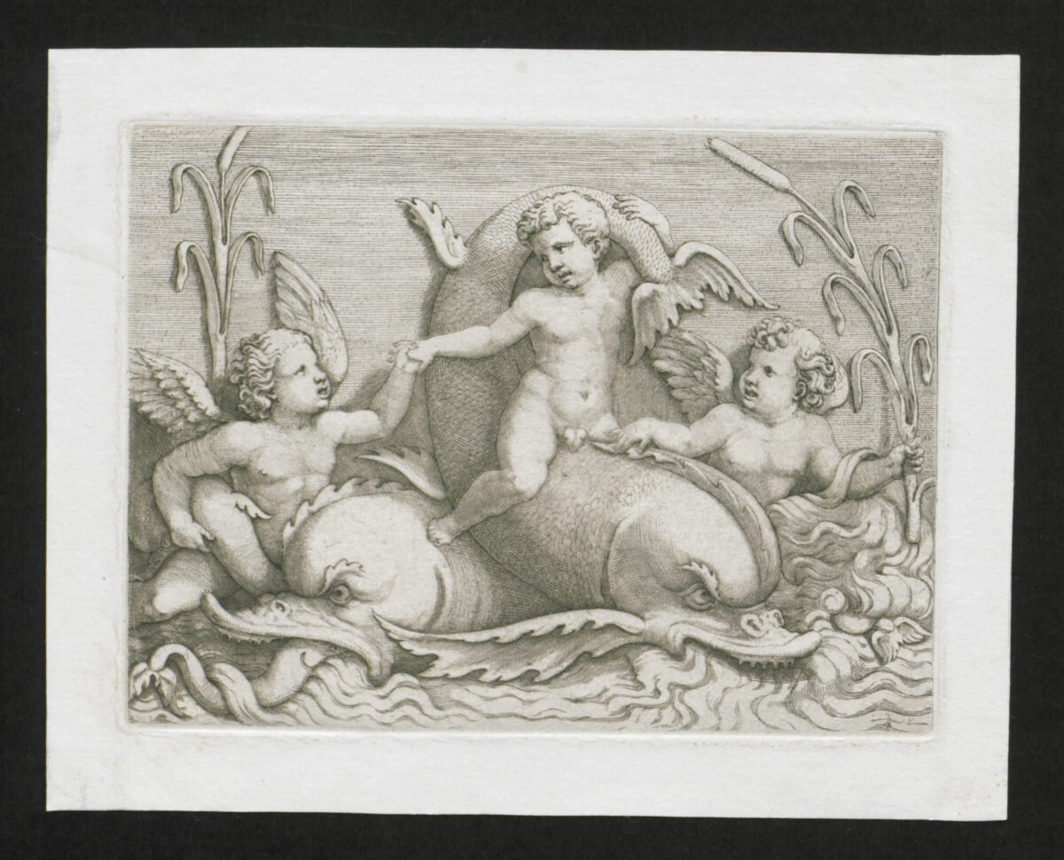<span class="numbwork">0787</span > <span class="bullwork">•</span > Tres querubines con delfines - Image 2