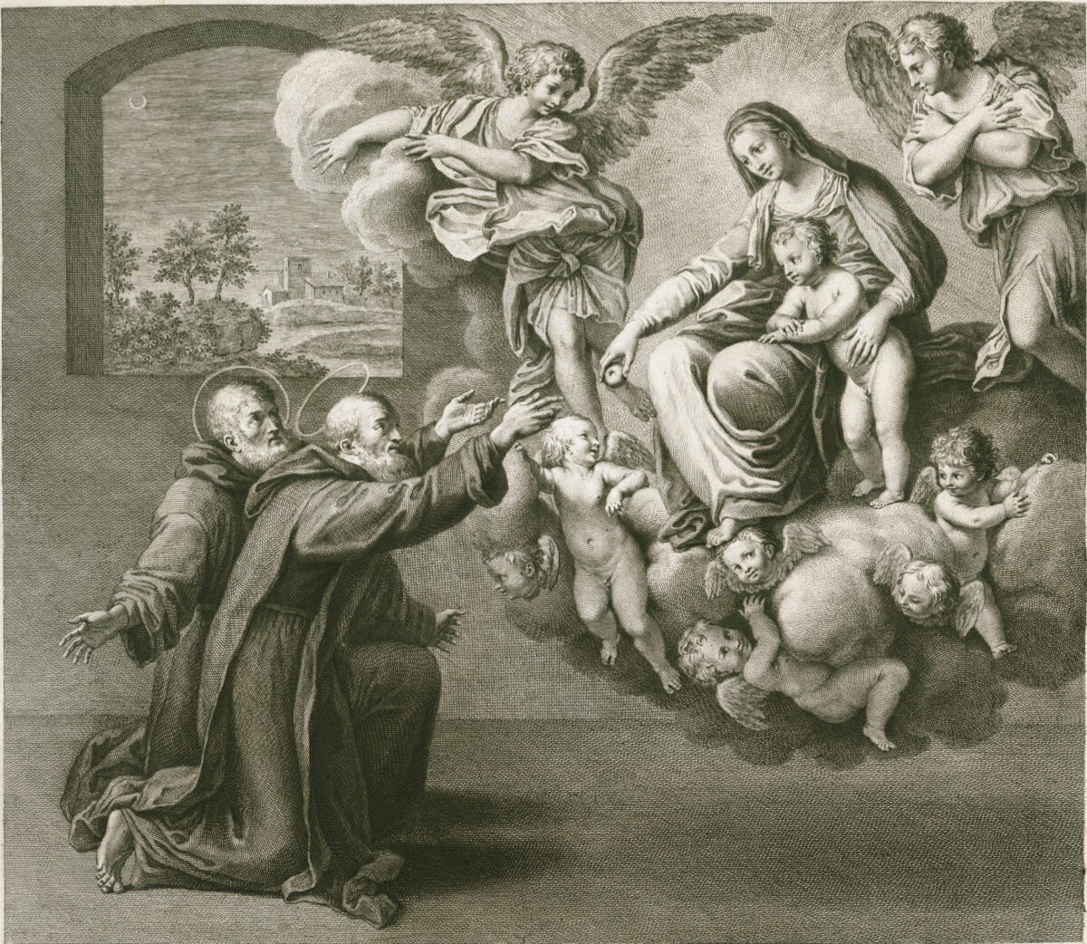 <span class="numbwork">0806</span > <span class="bullwork">•</span > San Nilo y San Bartolomé arrodillados ante la Santísima Virgen