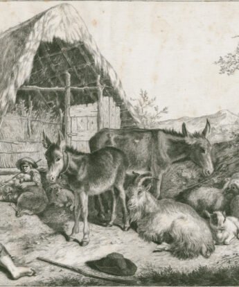<span class="numbwork">0838</span > <span class="bullwork">•</span > Niños con un rebaño de ovejas, dos burros y una cabra.