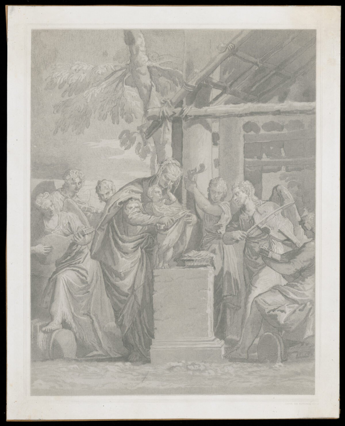 <span class="numbwork">0853</span > <span class="bullwork">•</span > La Virgen y el Niño rodeados de seis ángeles - Image 2