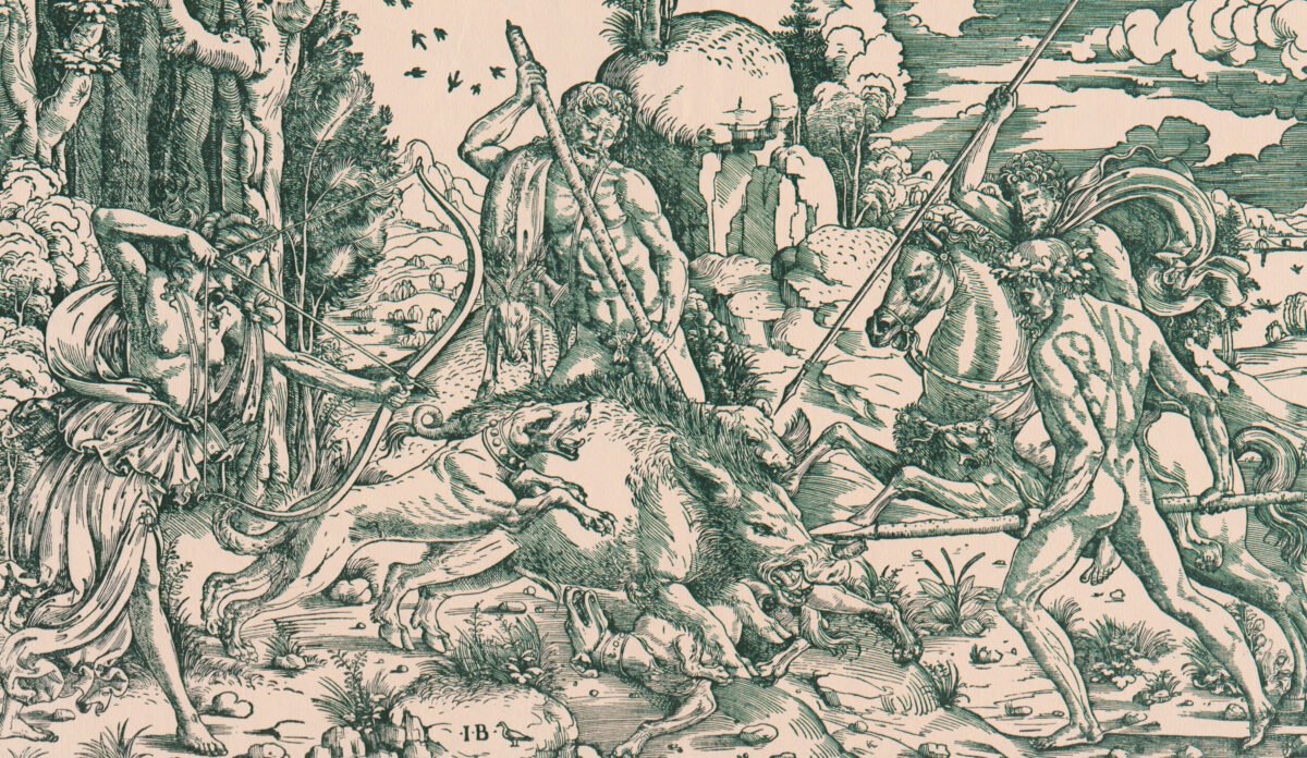 <span class="numbwork">0897</span > <span class="bullwork">•</span > Atalanta y Meleagro cazando el jabalí de Calidón