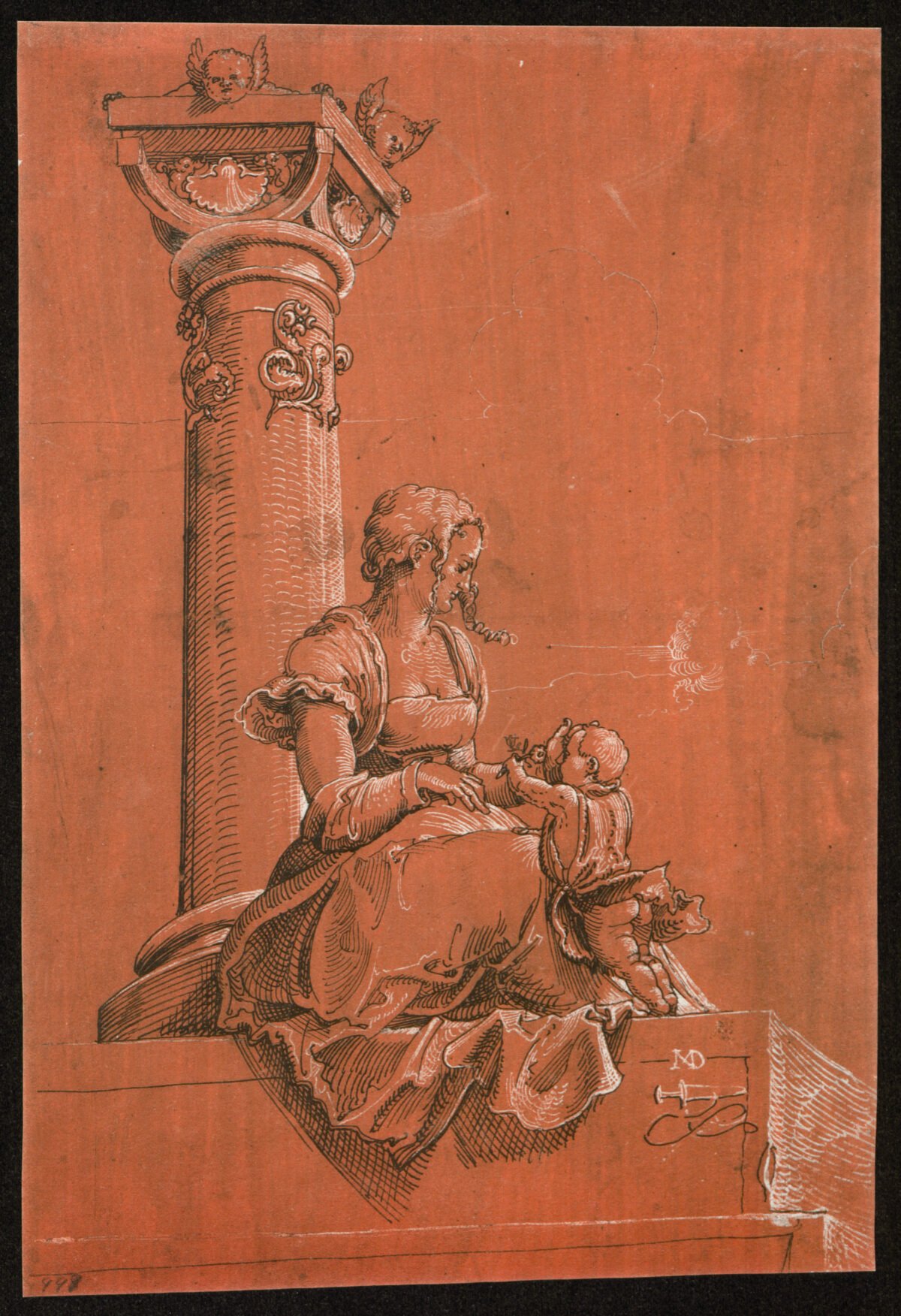 <span class="numbwork">0931</span > <span class="bullwork">•</span > La Virgen y el Niño ante una columna - Image 2
