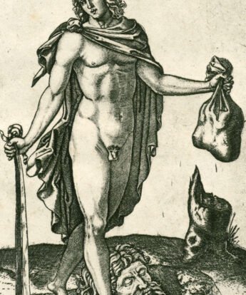 <span class="numbwork">0946</span > <span class="bullwork">•</span > David de pie con la cabeza de Goliat en el suelo