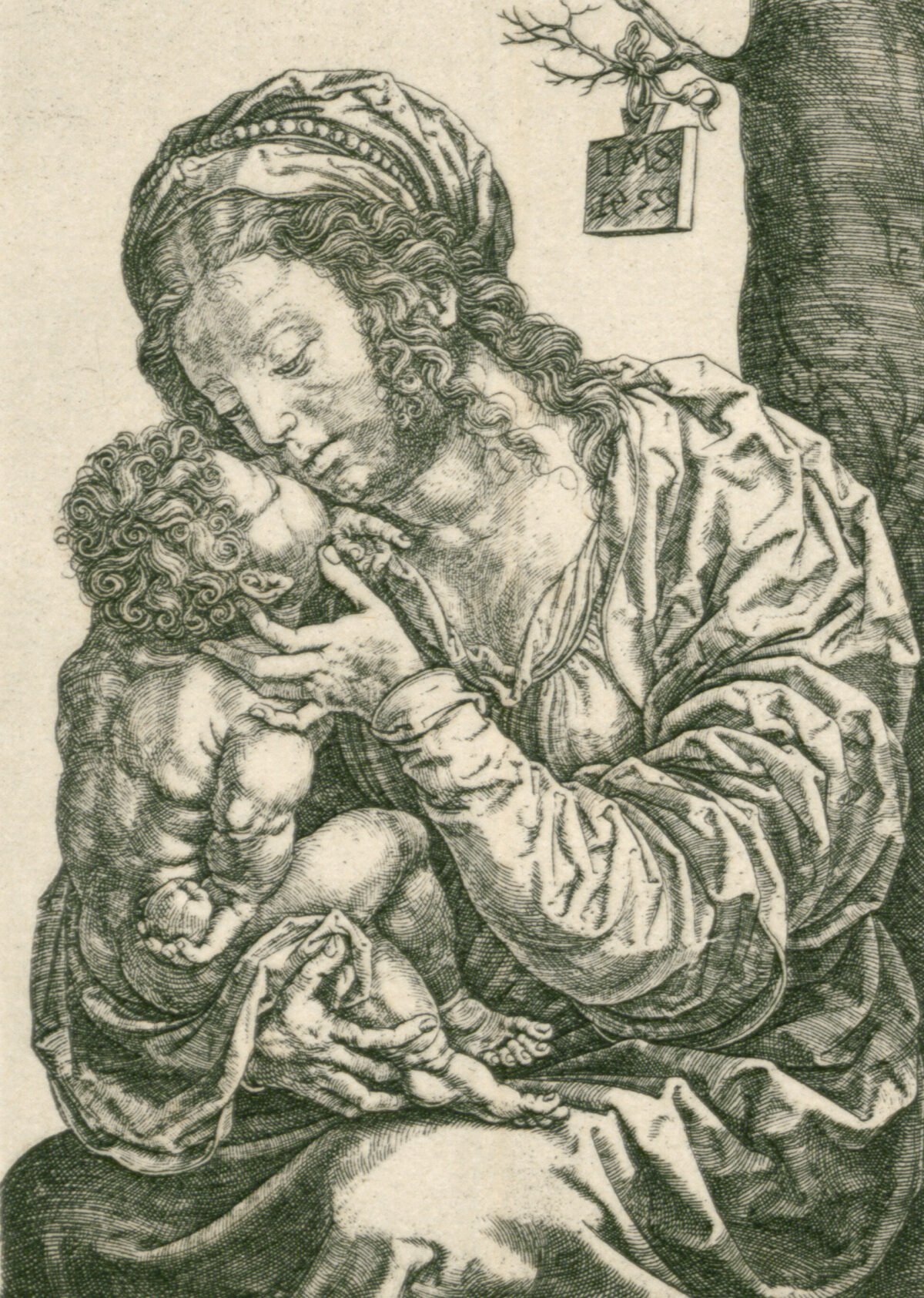 <span class="numbwork">0977</span > <span class="bullwork">•</span > La Virgen y el Niño sentados al pie de un árbol