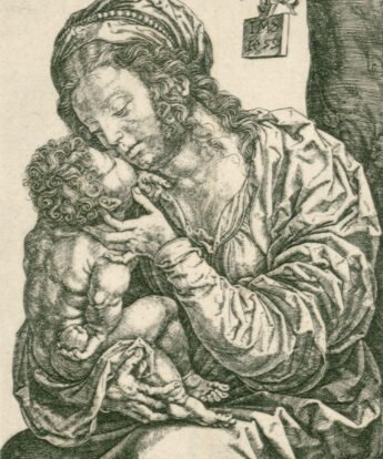 <span class="numbwork">0977</span > <span class="bullwork">•</span > La Virgen y el Niño sentados al pie de un árbol