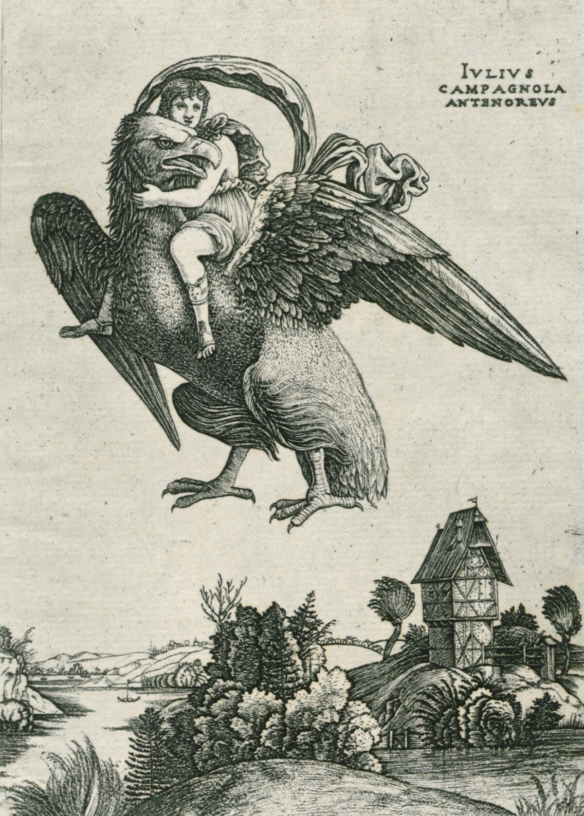 <span class="numbwork">0981</span > <span class="bullwork">•</span > Ganímedes de niño montando una gran águila (Zeus)