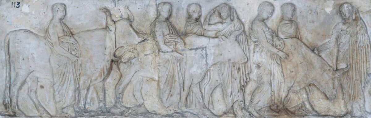 <span class="numbwork">1745</span > <span class="bullwork">•</span > Dignatarios y jóvenes conducen unas reses al sacrificio